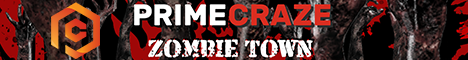 PrimeCraze ZombieTown|PvE-PvP Zombies Banner