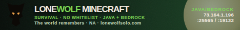 Lone Wolf - Minecraft (Survival) Banner